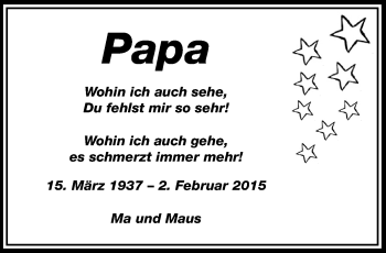 Traueranzeige von Papa  von trauer.duesseldorfer-anzeiger.de