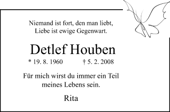 Traueranzeige von Detlef Houben von trauer.extra-tipp-moenchengladbach.de