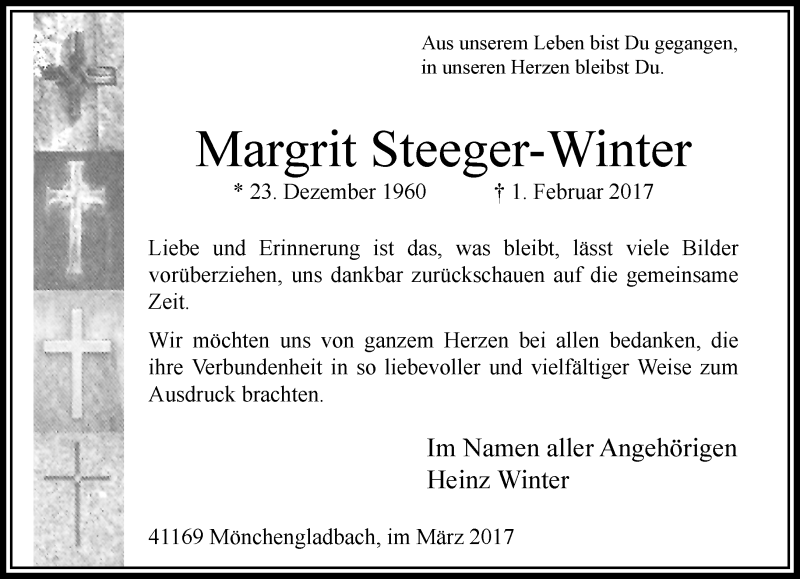  Traueranzeige für Margrit Steeger-Winter vom 19.03.2017 aus trauer.extra-tipp-moenchengladbach.de