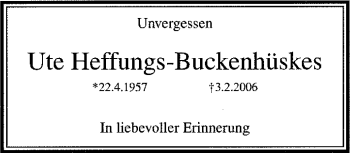 Traueranzeige von Ute Heffungs-Buckenhüskes von trauer.mein.krefeld.de