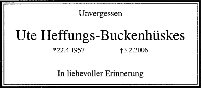  Traueranzeige für Ute Heffungs-Buckenhüskes vom 03.02.2019 aus trauer.mein.krefeld.de