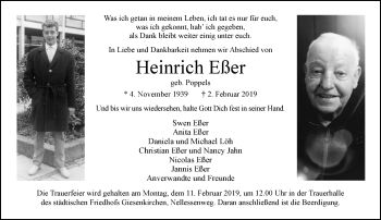 Traueranzeige von Heinrich Eßer von trauer.extra-tipp-moenchengladbach.de