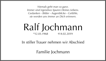 Traueranzeige von Ralf Jochmann von trauer.mein.krefeld.de