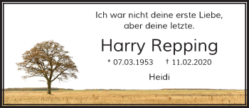 Traueranzeige von Harry Repping von trauer.wuppertaler-rundschau.de