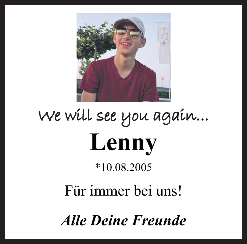  Traueranzeige für Lenny Coslar vom 06.09.2020 aus trauer.extra-tipp-moenchengladbach.de