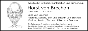 Traueranzeige von Horst von Brechan von trauer.mein.krefeld.de