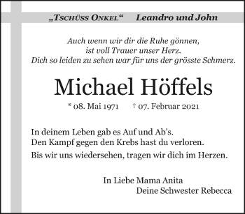 Traueranzeige von Michael Höffels von trauer.extra-tipp-moenchengladbach.de