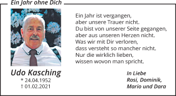 Traueranzeige von Udo Kasching von trauer.mein.krefeld.de
