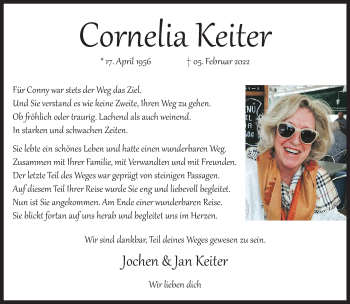 Traueranzeige von Cornelia Keiter von trauer.extra-tipp-moenchengladbach.de