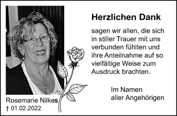 Traueranzeige von Rosemarie Nilkes von trauer.extra-tipp-moenchengladbach.de
