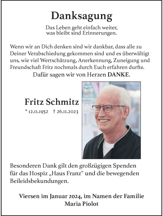 Traueranzeige von Fritz Schmitz von trauer.extra-tipp-moenchengladbach.de