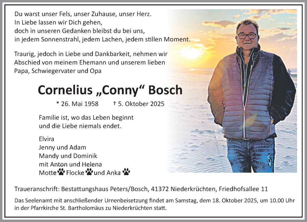  Traueranzeige für Cornelius Bosch vom 12.10.2025 aus trauer.panorama-anzeigenblatt.de