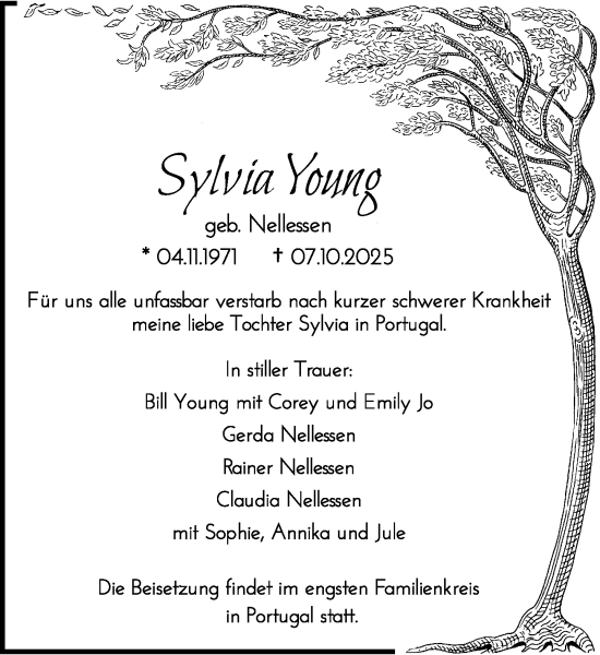 Traueranzeige von Sylvia Young von trauer.panorama-anzeigenblatt.de