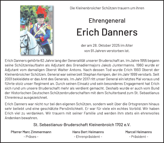 Traueranzeige von Erich Danners von trauer.panorama-anzeigenblatt.de