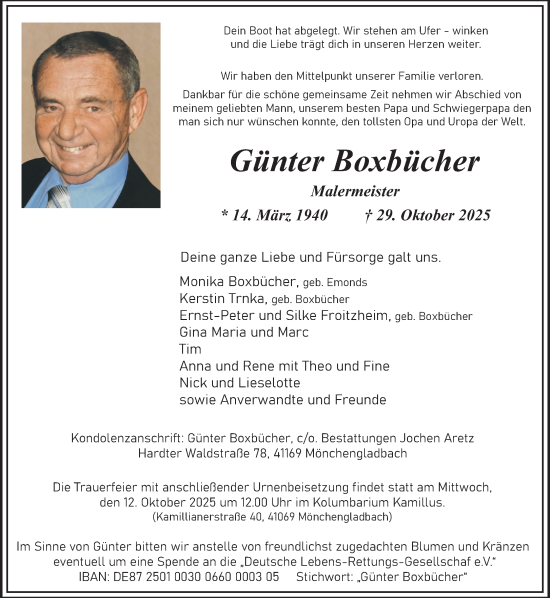 Traueranzeige von Günter Boxbücher von trauer.panorama-anzeigenblatt.de