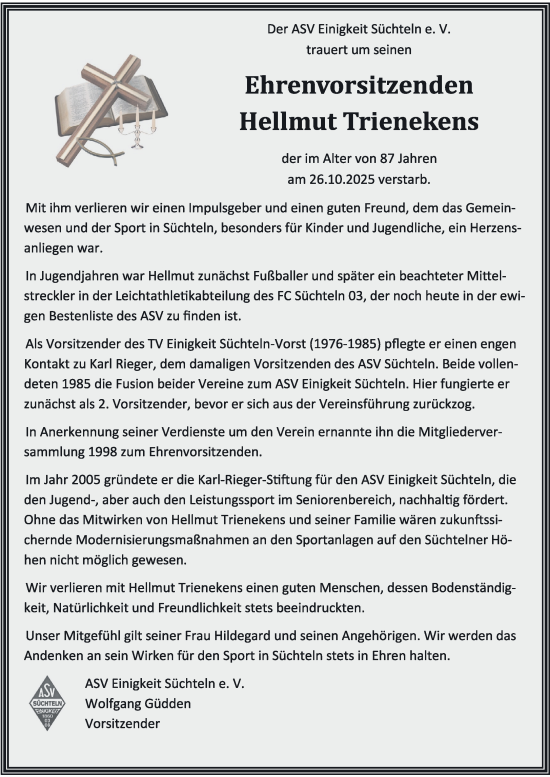 Traueranzeige von Hellmut Trienekens von trauer.panorama-anzeigenblatt.de
