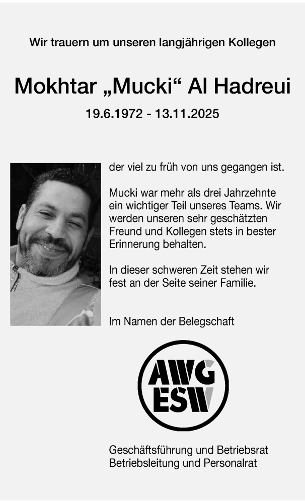  Traueranzeige für Mokhtar Al Hadreui vom 22.11.2025 aus trauer.wuppertaler-rundschau.de