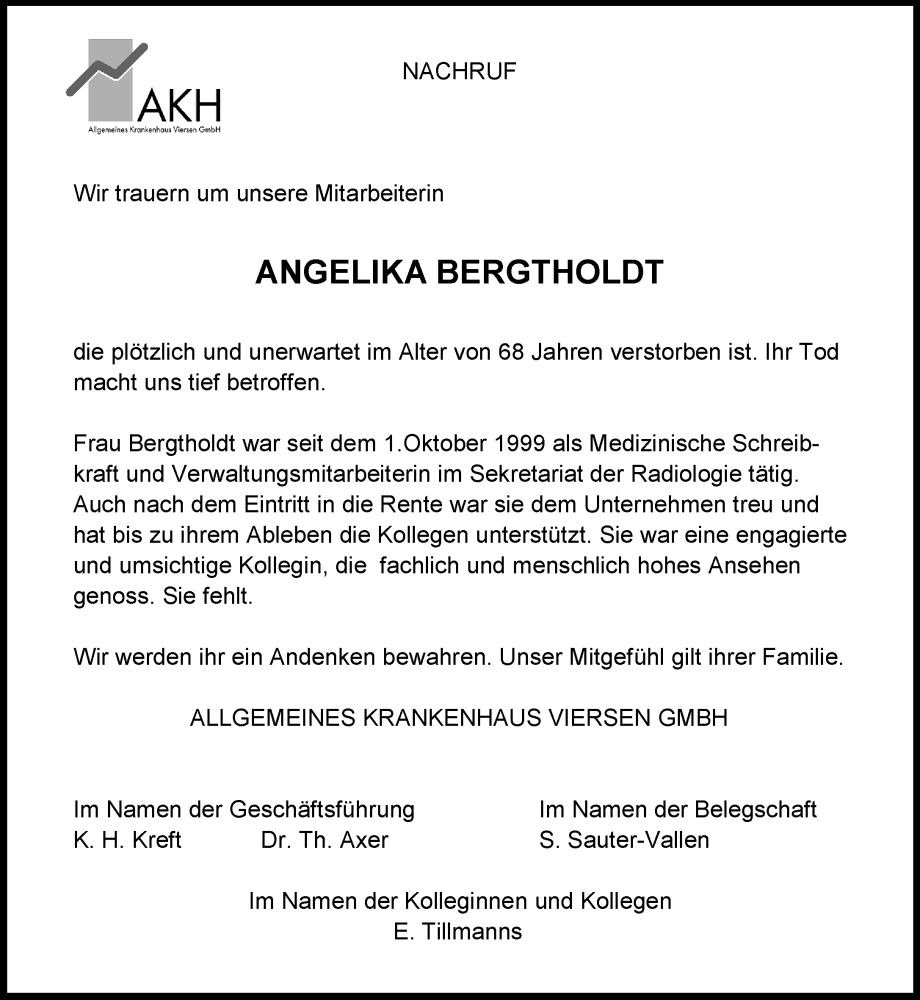  Traueranzeige für Angelika Bergtholdt vom 14.12.2025 aus trauer.panorama-anzeigenblatt.de