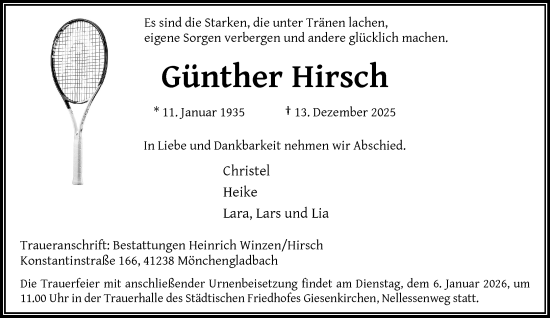 Traueranzeige von Günther Hirsch von trauer.panorama-anzeigenblatt.de