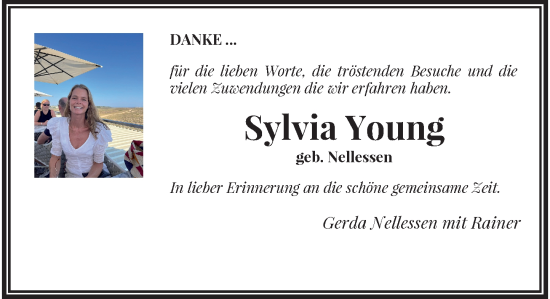 Traueranzeige von Sylvia Young von trauer.panorama-anzeigenblatt.de