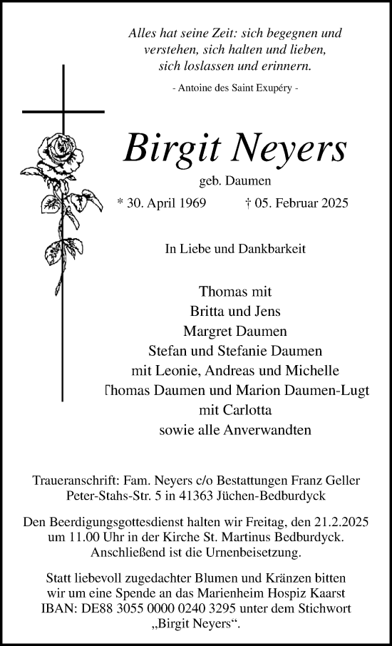 Traueranzeige von Birgit Neyers von trauer.extra-tipp-moenchengladbach.de