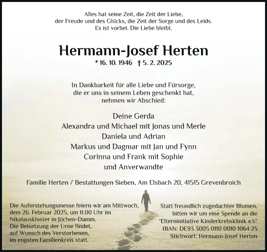 Traueranzeige von Hermann-Josef Herten von trauer.extra-tipp-moenchengladbach.de