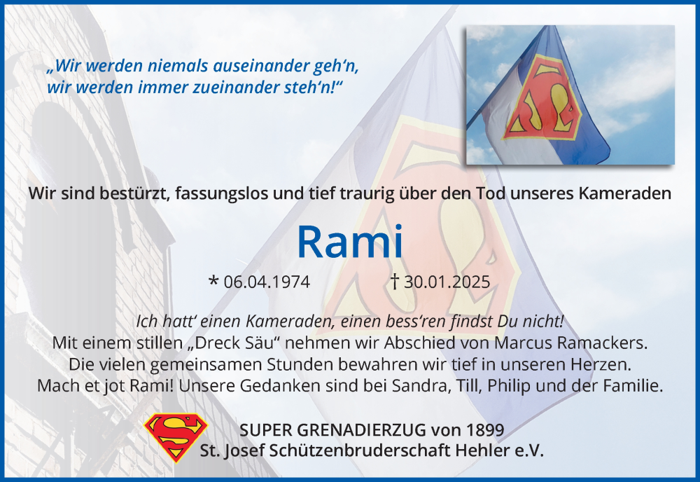  Traueranzeige für Rami  vom 09.02.2025 aus trauer.extra-tipp-moenchengladbach.de