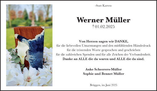 Traueranzeige von Werner Müller von trauer.extra-tipp-moenchengladbach.de