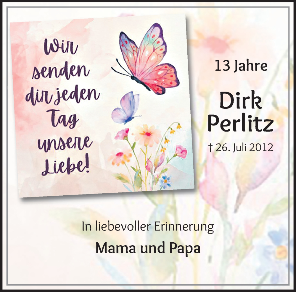  Traueranzeige für Dirk Perlitz vom 20.07.2025 aus trauer.extra-tipp-moenchengladbach.de