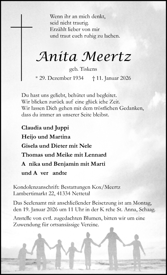 Traueranzeige von Anita Meertz von trauer.panorama-anzeigenblatt.de