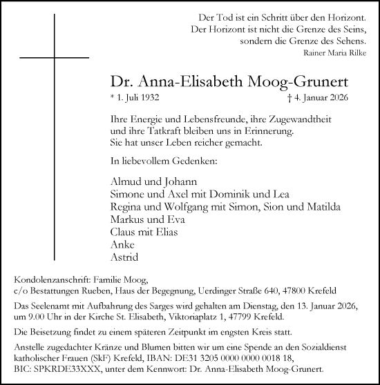 Traueranzeige von Anna-Elisabeth Moog-Grunert von trauer.panorama-anzeigenblatt.de