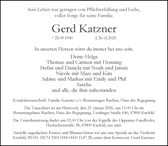 Traueranzeige von Gerd Katzner von trauer.panorama-anzeigenblatt.de