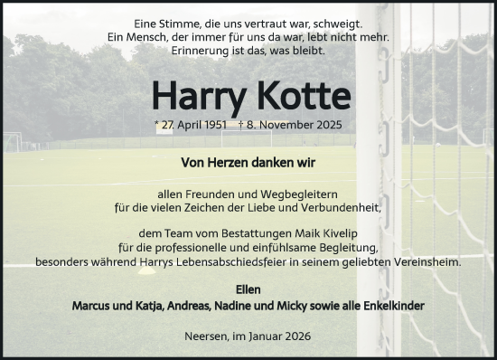 Traueranzeige von Harry Kotte von trauer.panorama-anzeigenblatt.de