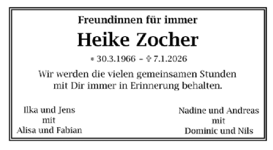 Traueranzeige von Heike Zocher von trauer.wuppertaler-rundschau.de