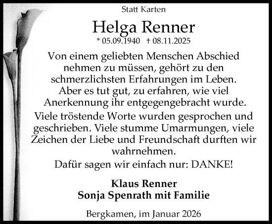Traueranzeige von Helga Renner von trauer.panorama-anzeigenblatt.de