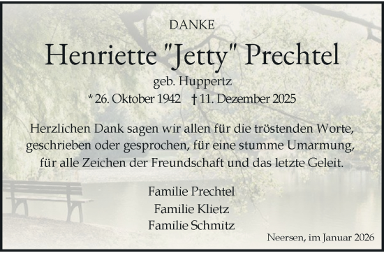Traueranzeige von Henriette Prechtel von trauer.panorama-anzeigenblatt.de