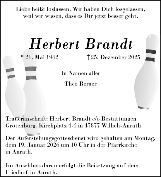 Traueranzeige von Herbert Brandt von trauer.panorama-anzeigenblatt.de