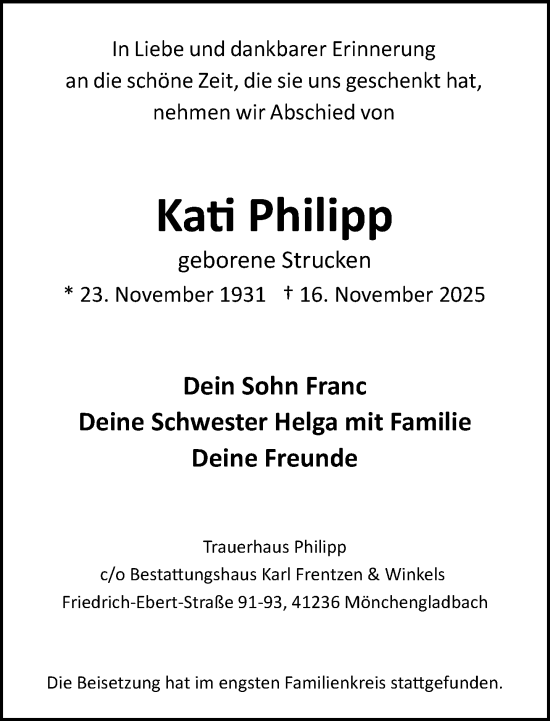 Traueranzeige von Kati Philipp von trauer.panorama-anzeigenblatt.de