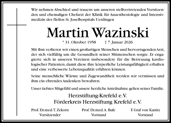 Traueranzeige von Martin Wazinski von trauer.panorama-anzeigenblatt.de