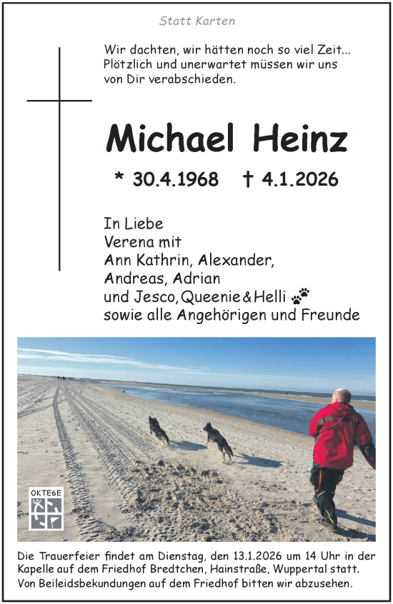 Traueranzeige von Michael Heinz von trauer.wuppertaler-rundschau.de