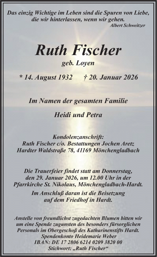 Traueranzeige von Ruth Fischer von trauer.panorama-anzeigenblatt.de