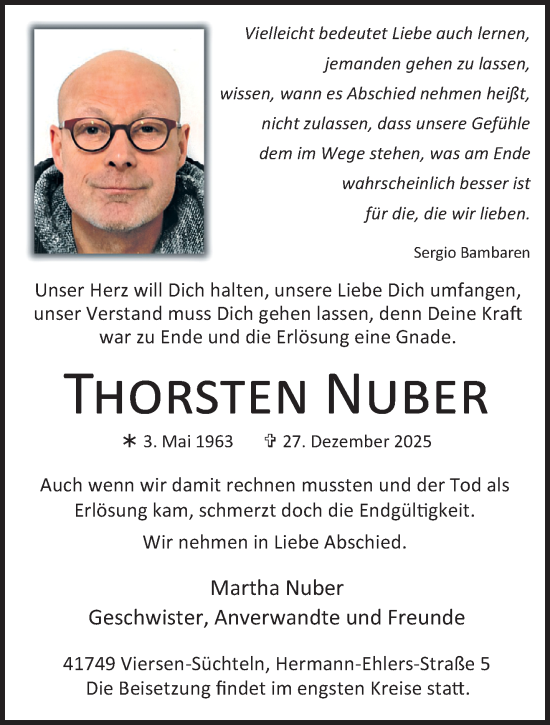 Traueranzeige von Thorsten Nuber von trauer.panorama-anzeigenblatt.de