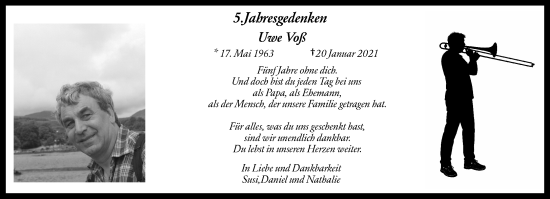Traueranzeige von Uwe Voß von trauer.panorama-anzeigenblatt.de
