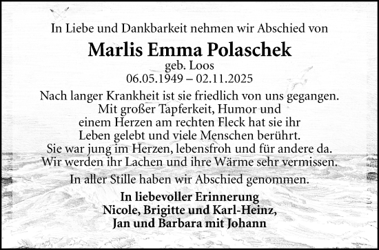 Traueranzeige von Marlis Emma Polaschek von trauer.panorama-anzeigenblatt.de